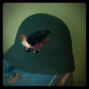 Teal wool cloche